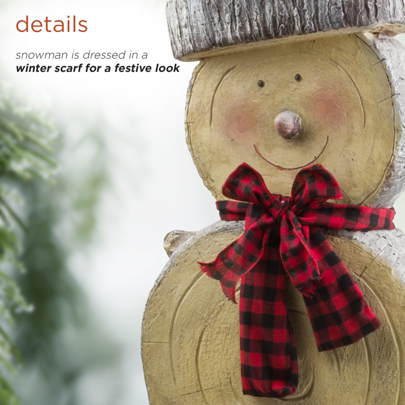 The Holiday Aisle® Wooden Snowman Statue & Reviews Wayfair Canada